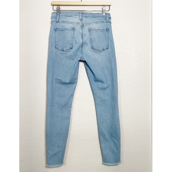 Frame Womens Light Blue Le Skinny Crop Jeanne Frayed Hem Skinny Jeans Size 29 - Picture 3 of 8